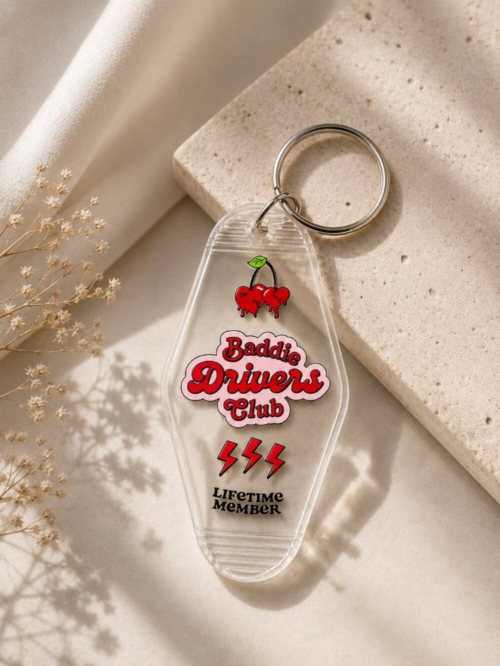 NWT Girly Retro Motel Keychain | Baddie Drivers Club Aesthetic
